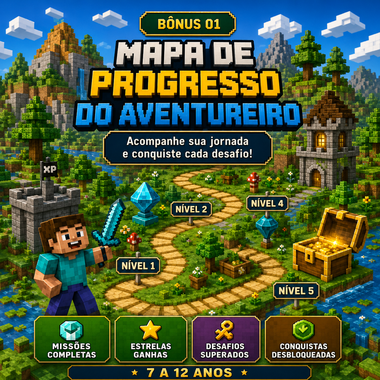 Mapa de progresso do aventureiro