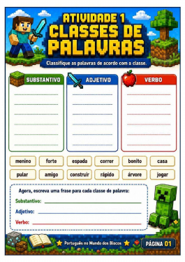 Atividade de classes de palavras